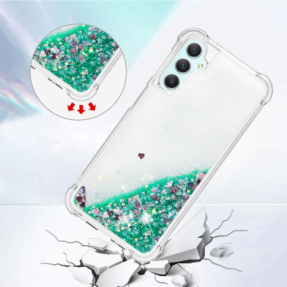 YB Quicksand Series-1 for Samsung Galaxy A24 4G Liquid Glitter Phone Case Soft TPU Protective Cover YB Quicksand Series-1 for Samsung Galaxy A24 4G Liquid Glitter Phone Case Soft TPU Protective Cover